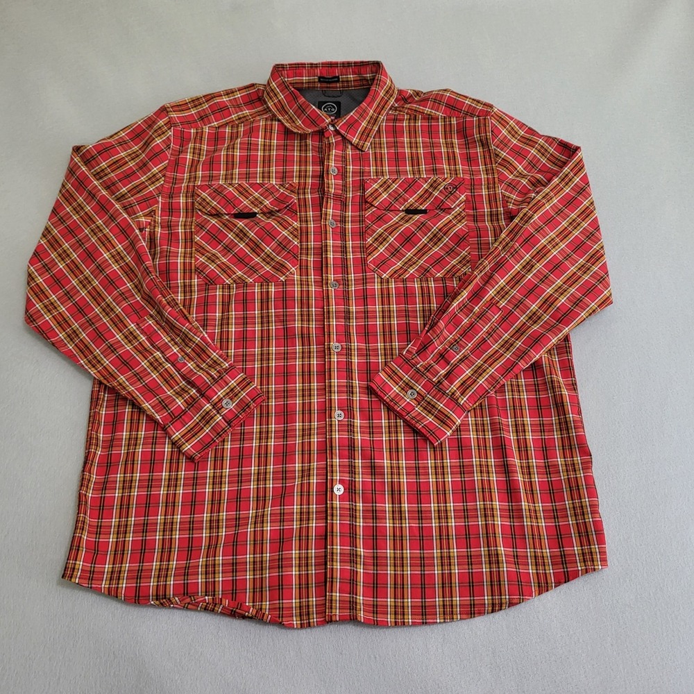 Wrangler ATG Regular Fit Long Sleeve Button Down Plaid Shirt Men's Size XL
